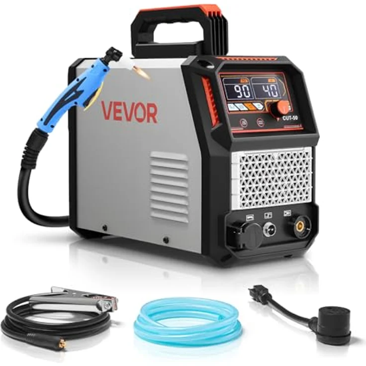 VEVOR Plasmaschneider 50A, Digitalanzeige IGBT Inverter-Schneidemaschine mit 2T/4T-Funktion, einstellbarer PA/PT-Zeit, geeignet für Heimwerkstätten und Reparaturen – Bild 1