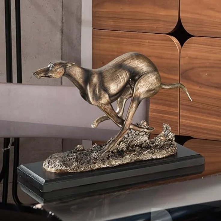 Design Toscano Windhund-Whippet, Art Deco Hundestatue – Bild 4