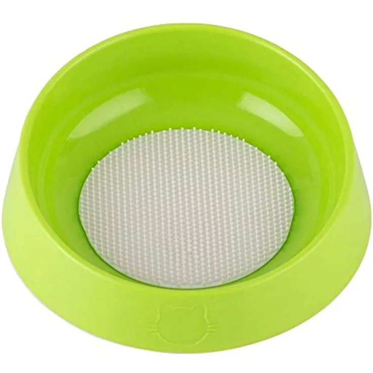 Oh Bowl 48004 Anti-Hairball Fressnapf für Kätzchen, mit speziell konzipierten flachen Gummispitzen zur Erfassung von losen Haaren auf der Zunge, Durchmesser: 15 cm, pink