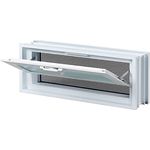 Fuchs Design Lüftungsfenster (579x189x80 mm) Weiß anstatt 3 Glasbausteine im Format 19x19x8 cm – mit Fliegengitter