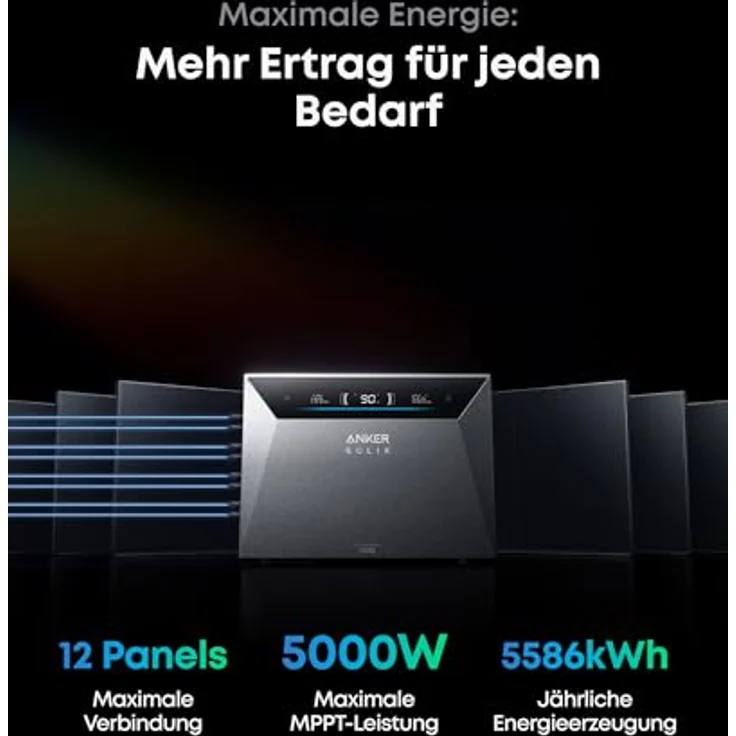 Anker SOLIX Solarbank 4 Pro, Balkonkraftwerk-Speicher mit 5000W Solareingang, 30kWh Kapazität, 2500W bidirektionales Laden, 10000 Zyklen, Plug&Play – Bild 4