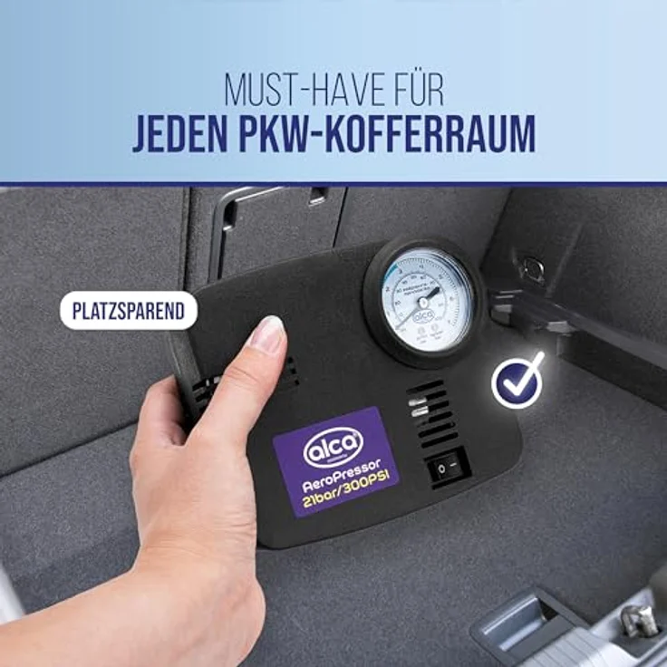 alca® Auto Kompressor mini 12V elektrische Luftpumpe Luftkompressor 21 bar Zigarettenanzünder – Bild 6