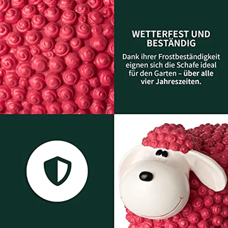 VERDOBA Mini Deko Schaf Molly, wetterfestes pinkes Deko-Schaf für den Garten, 21 cm groß, robust und frostbeständig – Bild 4