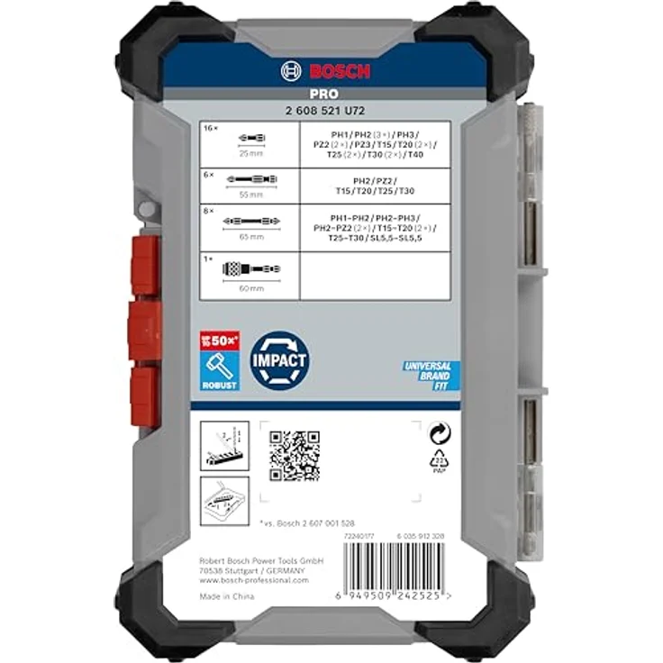 Bosch 31x PRO Impact Set, 31-tlg. (200 x 107 mm, Professional Zubehör Schraubendreher, Schraubendreher) – Bild 4