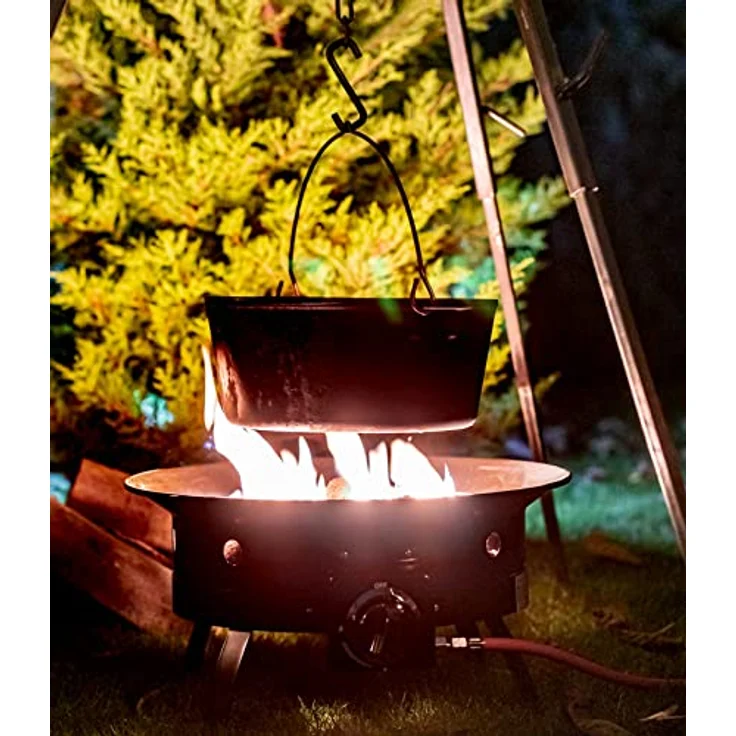 BBQ-Toro Gas Feuerstelle mit Lavasteinen | Ø 48 cm - 12 kW | Outdoor Feuerstelle Gas, Feuerschale Camping, Gartenfeuerschale, Gas Fire Pit Outdoor | Feuerschalen für den Garten, Terrasse, Camping – Bild 2