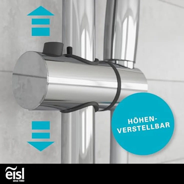 Eisl Stangenbrause-Set GRANDE VITA, Höhe 90 cm, 3 Strahlart(en), 1 tlg., Höhenverstellbar, Antikalk, wassersparend, Edelstahl, Silberoptik – Bild 4