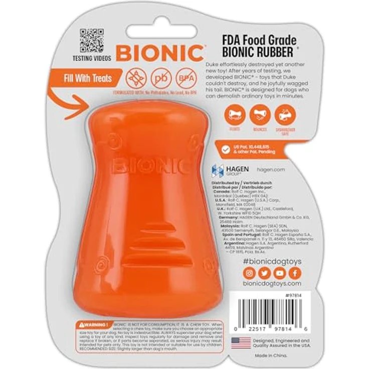 Bionic Bionic Treat Shaker, Small - Schwimmfähiges Tierspielzeug aus widerstandsfähigem Gummi, spülmaschinengeeignet, für Hunde bis 9 kg – Bild 2