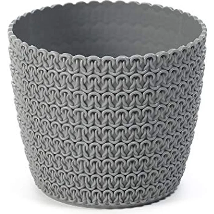 Lamela Blumentopf Übertopf Pflanztopf Strickstruktur (Ø) 25 cm Grau