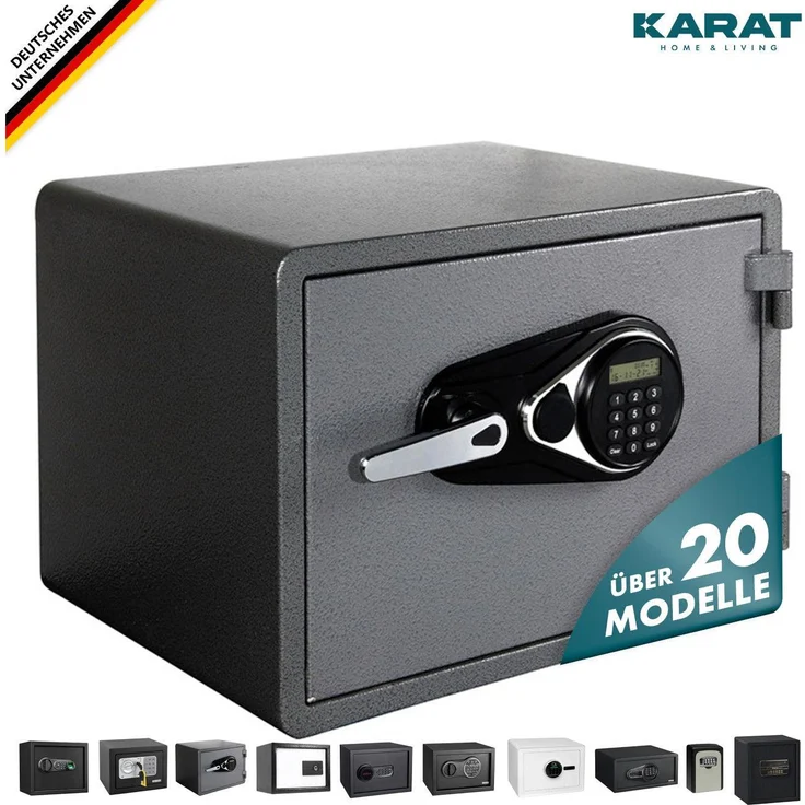 Karat Tresor (0.68 l), sicherer Aufbewahrungstresor mit stilvollem Design