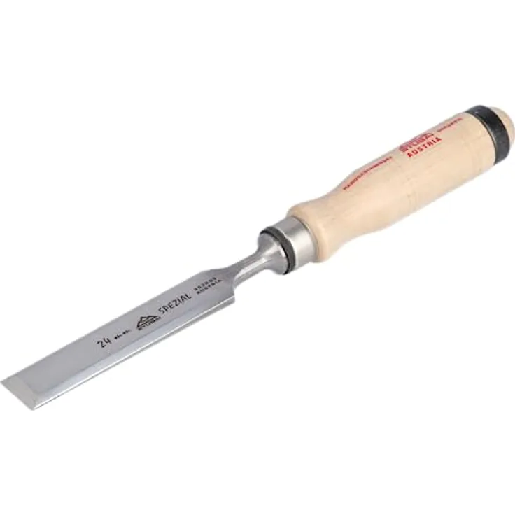 STUBAI Spezial Stechbeitel mit Holzgriff aus Weißbuche, schwedische Form, Ø 24 mm, Stemmeisen zur präzisen Bearbeitung von Holz, Stecheisen für Schreiner Tischler Heimwerker
