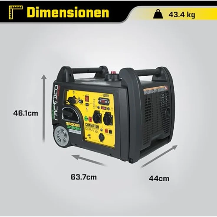 Champion Power Equipment Dual Fuel Inverter 3500W Benzin 3150W Gas Stromerzeuger mit E-Start 230V EU – Bild 4