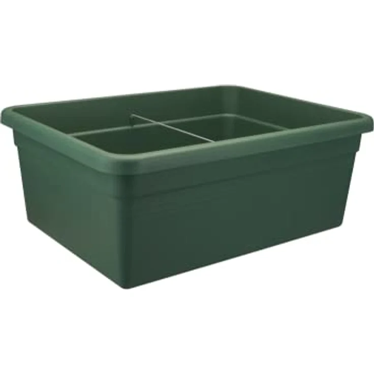 Elho Green Basics Beweglicher Garten, Übertopf für Draußen in Laubgrün, 76.7 x 57.9 x 29 cm, mit 6 integrierten Rädern, aus Recycling-Kunststoff, 100% recycelbar – Bild 2