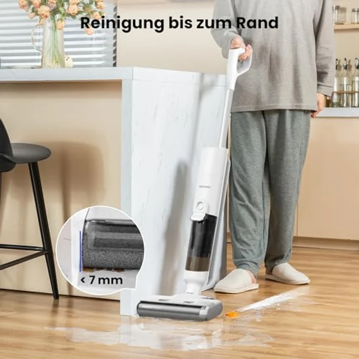 Proscenic F10 Pro Smart Nass-Trockensauger 3 in 1, Leichtgewicht, Leise kabelloser Staubsauger, selbsttrocknend und selbstreinigung, Dual-Tank-Design, LED-Display, für Hartböden, Tierhaare – Bild 4