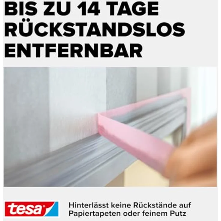 tesa 56260-00000 56260 Malerband Tapeten, Rosa, 25m : 25mm – Bild 5