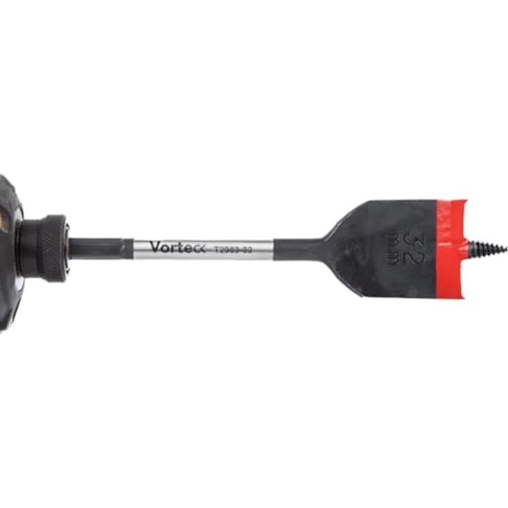 C.K Tools Vorteck Flachfräsbohrer 32 mm x 152 mm, Selbstziehende Gewindespitze, 1/4 Zoll Hex Quick Lock Schaft, Carbonstahl, schnelldrehend für Holz, Kunststoff und Verbund, CK T2953-32 – Bild 4