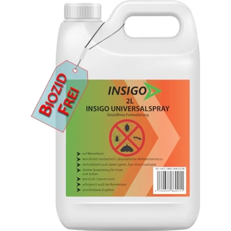 INSIGO Insektenspray Universalspray, 2 l, biozidfreie Formel, geruchsarm, auf Wasserbasis, nicht brennend/ätzend – Bild 1