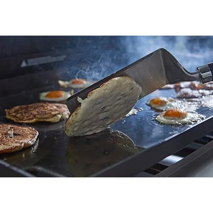 Weber Wender Set für Grillplatten, 2-teiliges Edelstahl-Set mit abgeschrägter Vorderkante für einfaches Wenden, Silber - Schwarz (3400424) – Bild 5