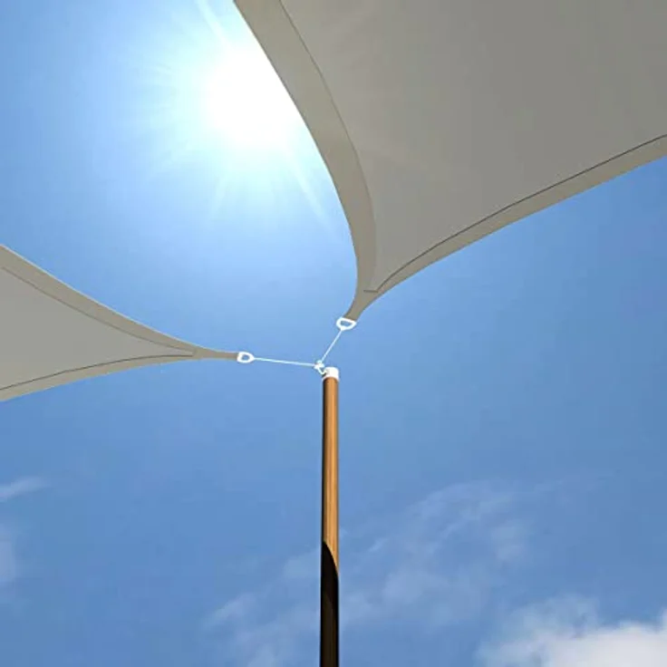 AMANKA 90% UV Schutz: Sonnensegel Viereckig 5x5 - Wasserdurchlässig & Atmungsaktiv - Viereck Sonnensegel Pergola Sonnensegel Trampolin Sonnenschutz Carport Whirlpool Sonnendach Sonnenschutz Pool – Bild 2