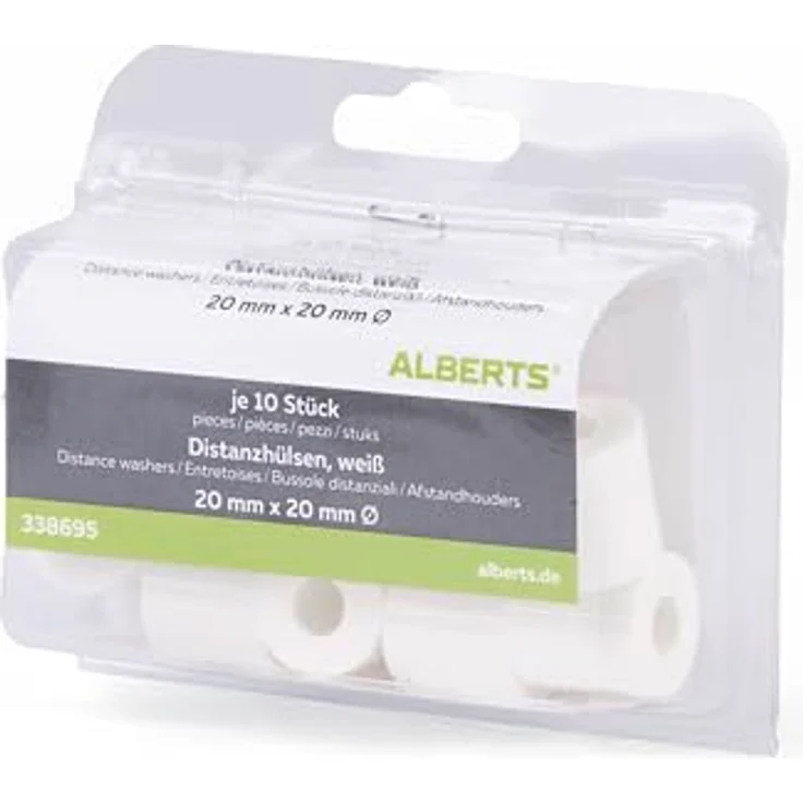 10 x GAH Distanzhülse Ø 20 mm Weiß Kunststoff H: 20 mm - GAH Alberts – Bild 2