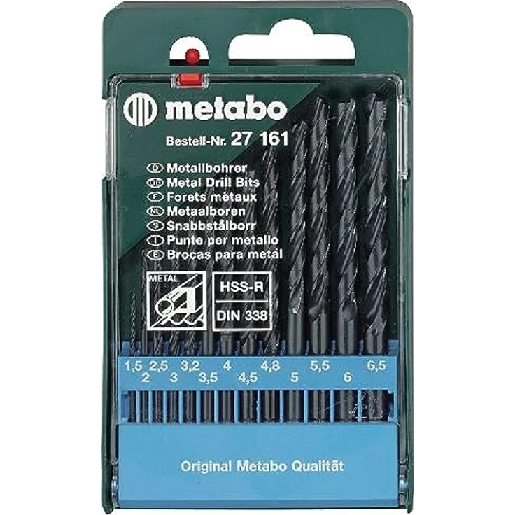 Metabo 627161000 Metall-Spiralbohrer-Set, 13-teilig, HSS-R-Bohrer für Stahl und NE-Metalle, schwarz – Bild 3