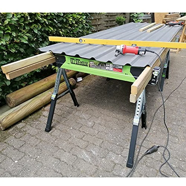 TrutzHolm Stahl Sägebock Arbeitsbock höhenverstellbar bis 590 kg klappbar Werkbock – Bild 10