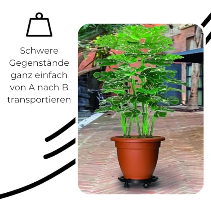 GarPet Transportroller rund Rollbrett Transport Hilfe Möbel Pflanzen Blumen Roller 30, Witterungsbeständig, Belastbar bis 170 kg, Kunststoff reines Polypropylen (PP) – Bild 3
