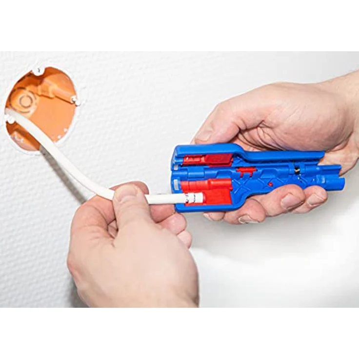 WEICON 52000001 Stripper No.1 F Plus| Antennenkabel Abisolierer | Hochwertige Abisolierzange für Sat Zubehör für Satelittenschüssel, Coax Kabel, Blau, 0, 067Kg – Bild 5