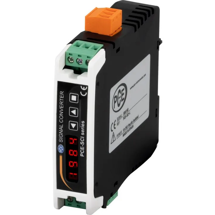 PCE Instruments PCE-SCI-L, Spannungsprüfer und Messumformer mit konfigurabler Signalwandlung, 4...20 mA/0...10 VDC, IP30, für Wägezellen 0...80 mV