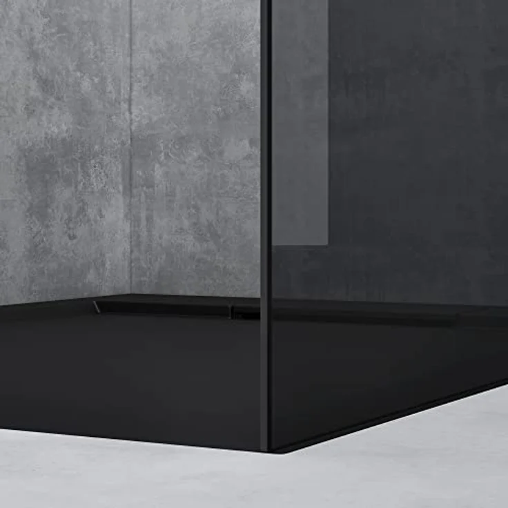 Mai & Mai Duschwand Bremen Schwarz Profil Glas Nano-Glas, 8mm ESG-Sicherheitsglas, variabler Wandabstand 70-120cm – Bild 6