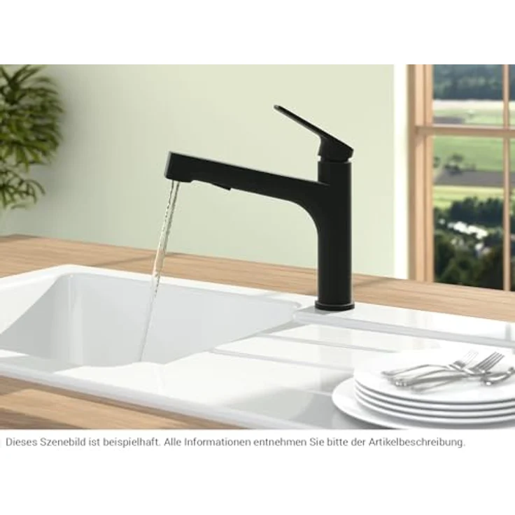 Villeroy & Boch Junis Sky Shower Küchenarmatur, Edelstahl mit Laminar- und Brausestrahl, herausziehbarer Handbrause, pflegeleicht – Bild 3