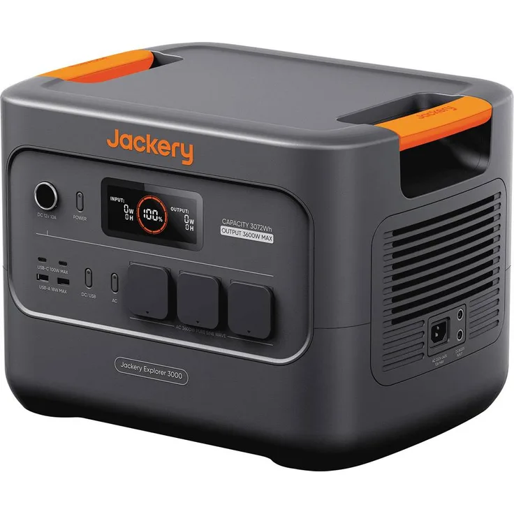 Jackery Explorer 3000 v2 Powerstation, 3024 Wh, 3000 W, LiFePO4, Smart App Control, ergonomisches Design