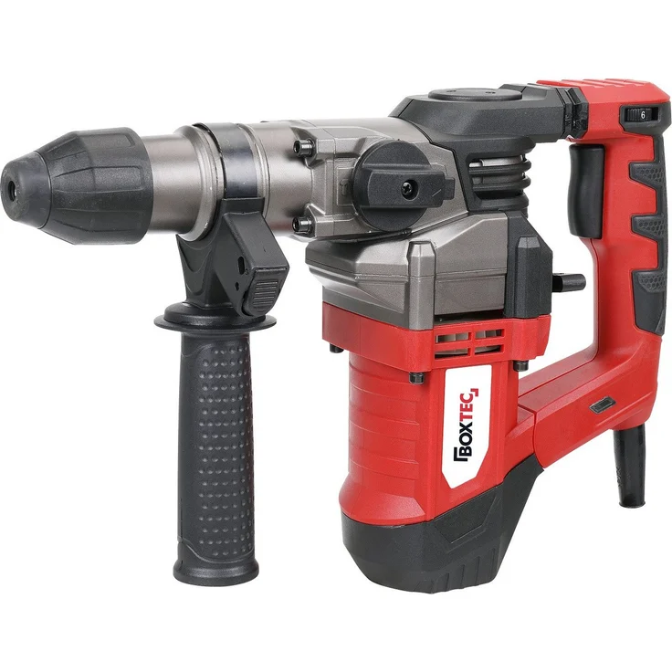 BOXTEC Bohrhammer TRH 1500, SDS-PLUS 1500W mit LED-Statusanzeige, 3 Funktionen, 230 V, komplett Set, 7, Drehstopp / Rutschkupplung