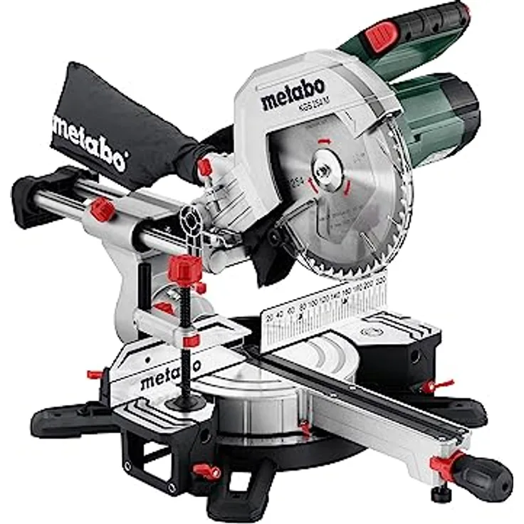 Metabo KGS 254 M Kappsäge (Karton mit Zugfunktion, Klasse M, Säge, robuste Bauweise, mit Sanftanlauf) 613254000