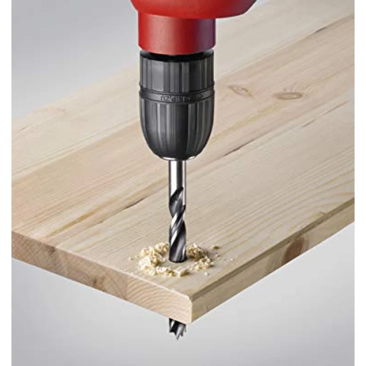 KWB Holz-Spiralbohrer 14 mm, 160 mm Gesamtlänge mit Zentrierspitze und Schulterschneider, schwarz – Bild 3