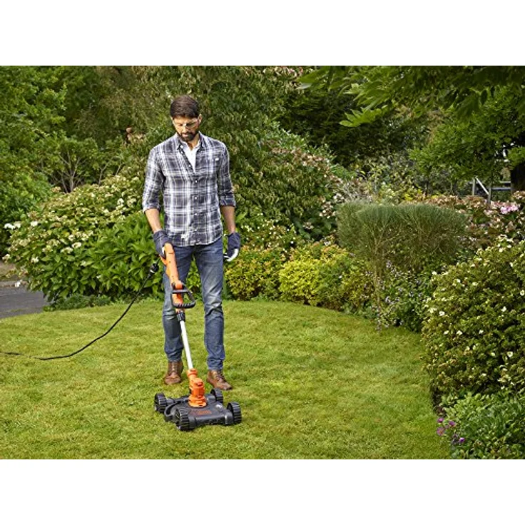 Black+Decker BESTA530CM-QS BESTA530CM 3-in-1 Multi-Trimmer-Rasenkantenschneider - Rasenmäher (550W, 30 cm Schnittbreite, AFS automatische Fadenverlängerung, inkl. Mäh-Chassis, für Kleine) schwarz – Bild 2
