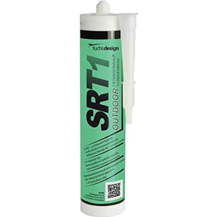 FUCHS SRT1 Montagekleber für Glasbausteine 290 ml Grau Outdoor für Glas und anderen Materialien - Ersatzkartusche für das Quick-Fix Verlegesystem