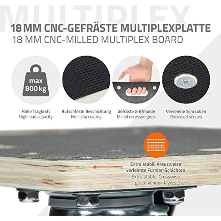 Transportroller 35 x 50 cm mit Gummi Rollen – Bild 7