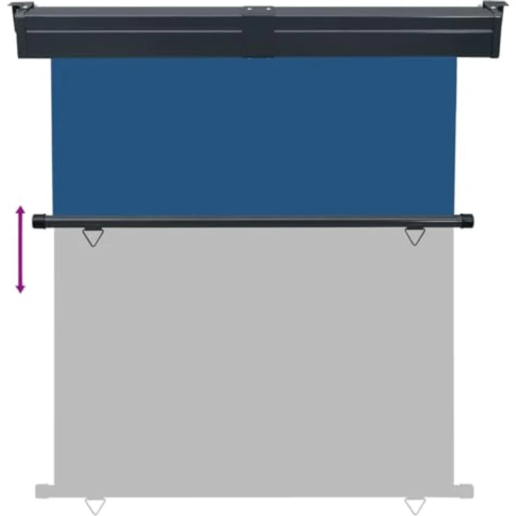 vidaXL Balkon-Seitenmarkise 165x250 cm Blau, Windschutz und Sonnenschutz, UV-beständig und wasserbeständig – Bild 5