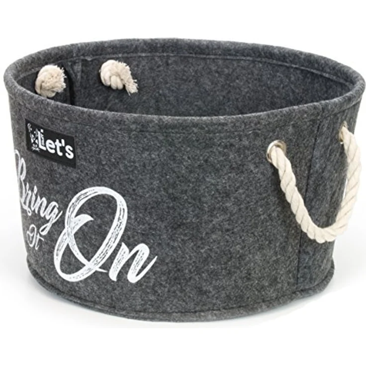 Let's stuff it Dog Basket - Aufbewahrungskorb für Hundespielzeug - Korb - Polyester - Hundespielzeug - Anthrazit- 20cm – Bild 2