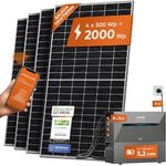 Solarway® All In One Balkonkraftwerk mit Speicher 2000W komplett Steckdose - 3,2 kWh Anker Solix 2 PRO Speicher - 500W Solarmodule & Anker Speicher & Zubehör, Innovatives All-in-One Solaranlage Komplettset