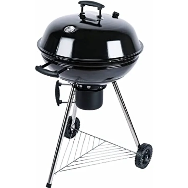Alices Garden Holzkohlegrill Ø57cm Georges schwarz liert Grill mit Belüftern, liert, Räucherofen, Ascheschale