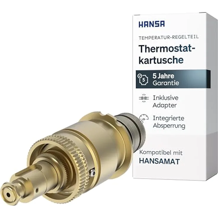 OTTO Hansa Thermostatkartusche 59904501, passend zu Hansamat/Hansavario 0808, Wachs-Dehnstoffelement mit Adapter und Schmutzfangsiebe
