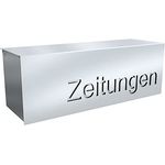 MOCAVI Zeitungs-fach groß mit Beschriftung Zeitungen ZF 2b Edelstahl, moderne Design-Zeitungsrolle, Zeitungsbox eckig