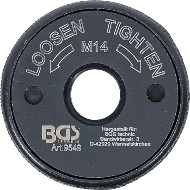BGS 9549 Schnellspannmutter M14 für Winkelschleifer, werkzeugloser Wechsel, geeignet für Trenn- und Schruppscheiben bis 230 mm – Bild 3