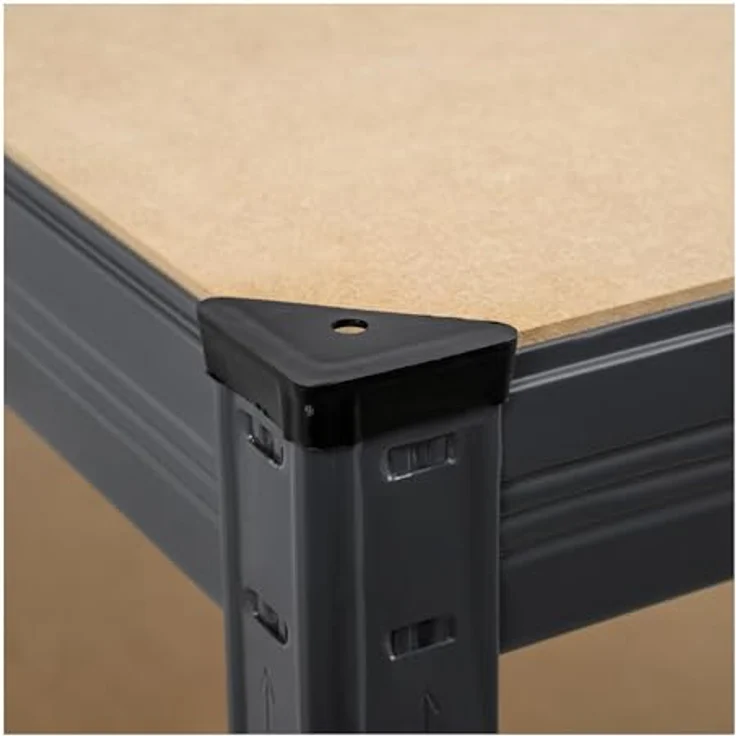 STIER Steck-Fachbodenregal, Fachlast 350kg, Feldlast 1750kg, HxBxT 1800x900x450 mm, stabiles Stahlgestell, 5 Böden, Lagerregale – Bild 5