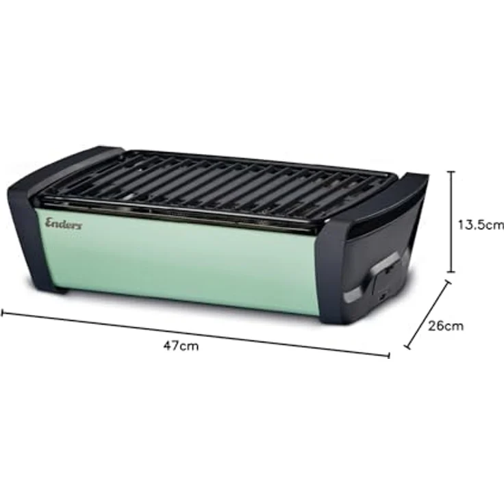 Enders 1360 Aurora raucharmer Tischgrill, kleiner mobiler Holzkohlegrill, Balkon-Grill, Picknick-Grill, Camping-Grill, Holzkohlegrill mit Belüftung, mint – Bild 6