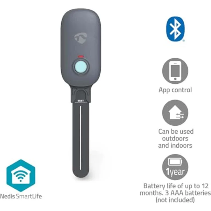 Nedis SmartLife Bodenfeuchtemessgerät, Bluetooth-Sensor zur Bodenfeuchtigkeits- und Temperaturmessung, batteriebetrieben mit bis zu 12 Monaten Lebensdauer – Bild 3