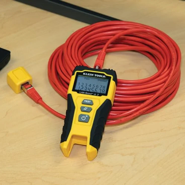 Klein Tools LAN Scout Junior 2, Multimeter und Kabeltester für CAT 5e/6/6A mit beleuchtetem Display und intuitiver Benutzeroberfläche – Bild 4