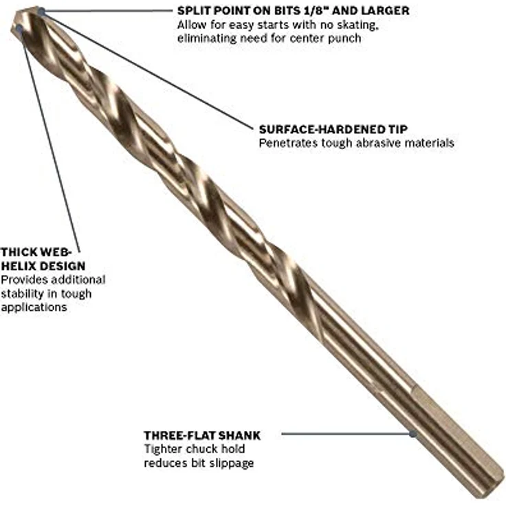 Bosch CO2155B 7/16 In. x 5-1/2 In. Cobalt M42 Drill Bit – Bild 3