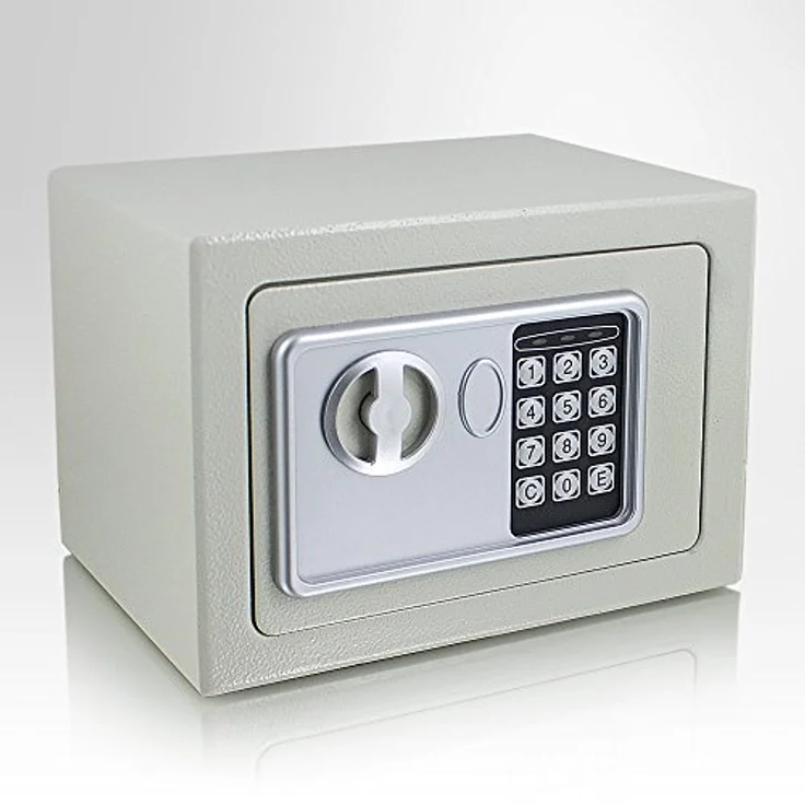 MS-Point Elektronischer Minisafe, Wandtresor für Wertsachen, Lichtgrau, Außenmaß 230mm x 170mm x 170mm – Bild 3